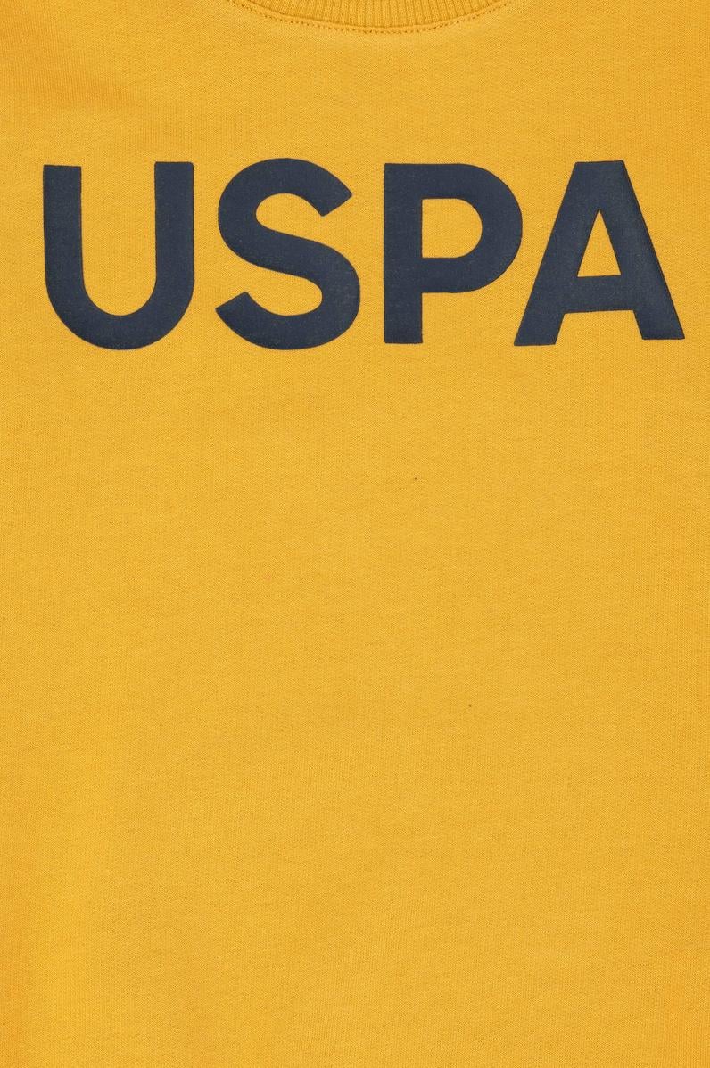 Çocuk Hardal Basic Bisiklet Yaka Sweatshirt