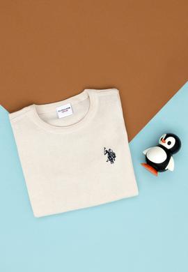 Kız Çocuk Krem Basic Bisiklet Yaka Kazak - 50275851018