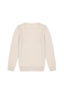 Kız Çocuk Krem Basic Bisiklet Yaka Kazak - 50275851018