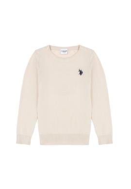 Kız Çocuk Krem Basic Bisiklet Yaka Kazak - 50275851018