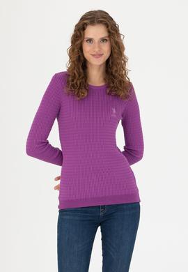 Kadın Violet Bisiklet Yaka Basic Kazak - 50269013099