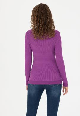 Kadın Violet Bisiklet Yaka Basic Kazak - 50269013099