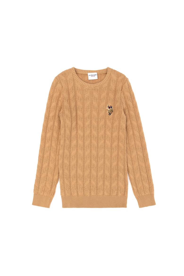 Erkek Çocuk Kum Basic Bisiklet Yaka Kazak