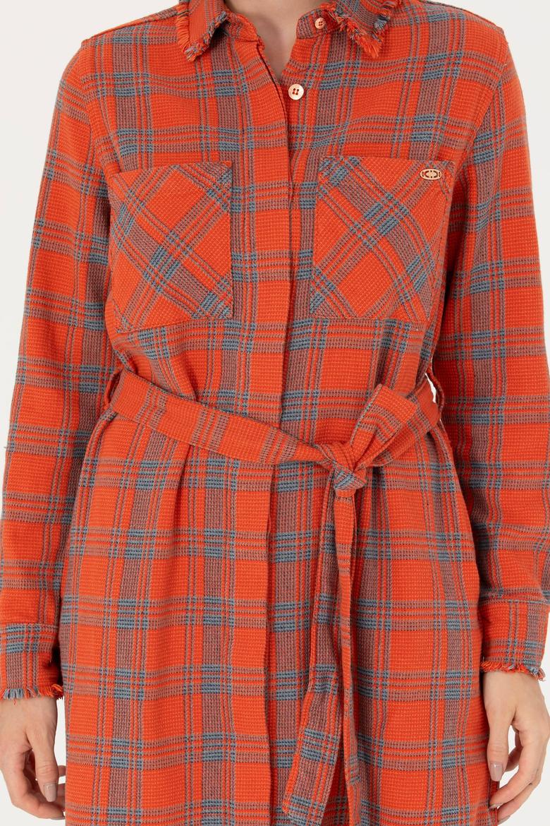 Kadın Turuncu Jean Elbise - 50271191002