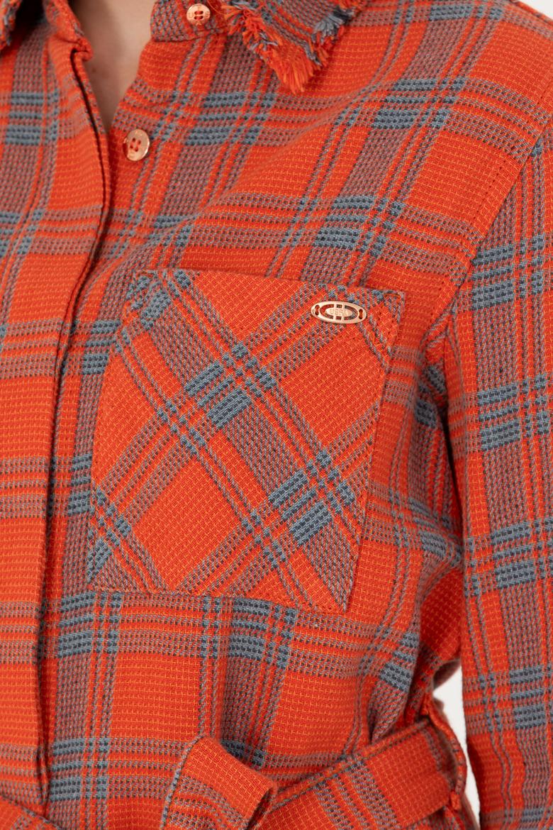 Kadın Turuncu Jean Elbise - 50271191002