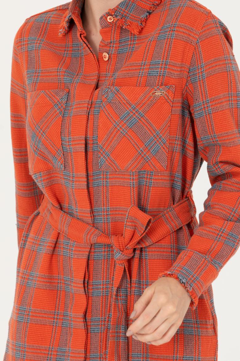 Kadın Turuncu Jean Elbise - 50271191002