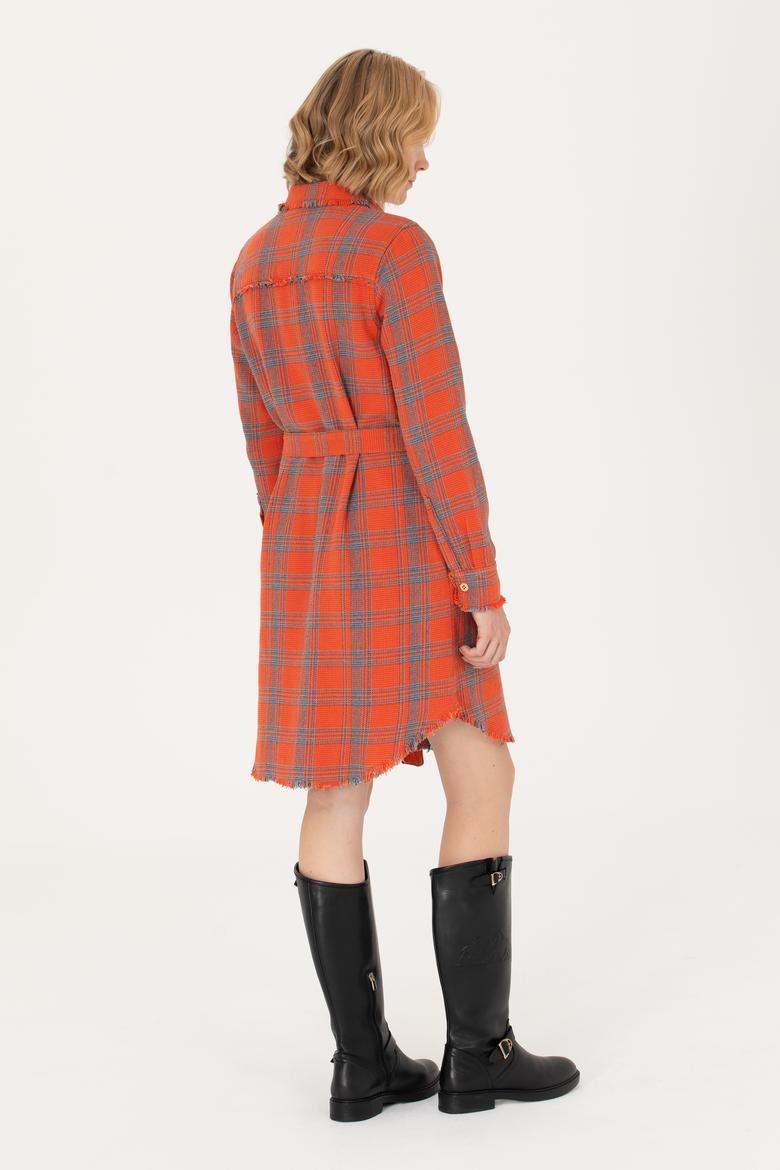 Kadın Turuncu Jean Elbise - 50271191002