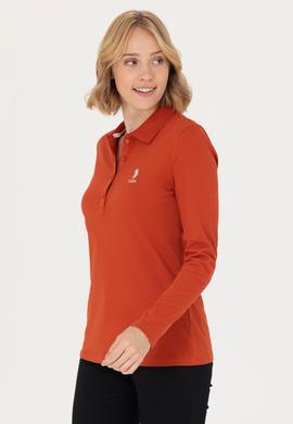 Kadın Kiremit Basic Polo Yaka Sweatshirt - 50276999024