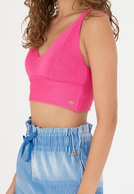 Kadın Fuşya V Yaka Kazak - 50267078020