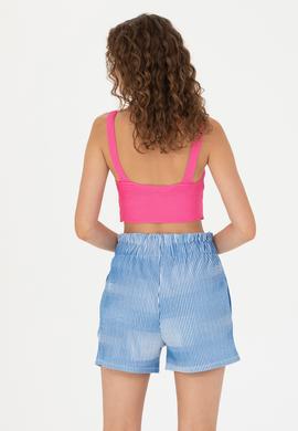 Kadın Fuşya V Yaka Kazak - 50267078020