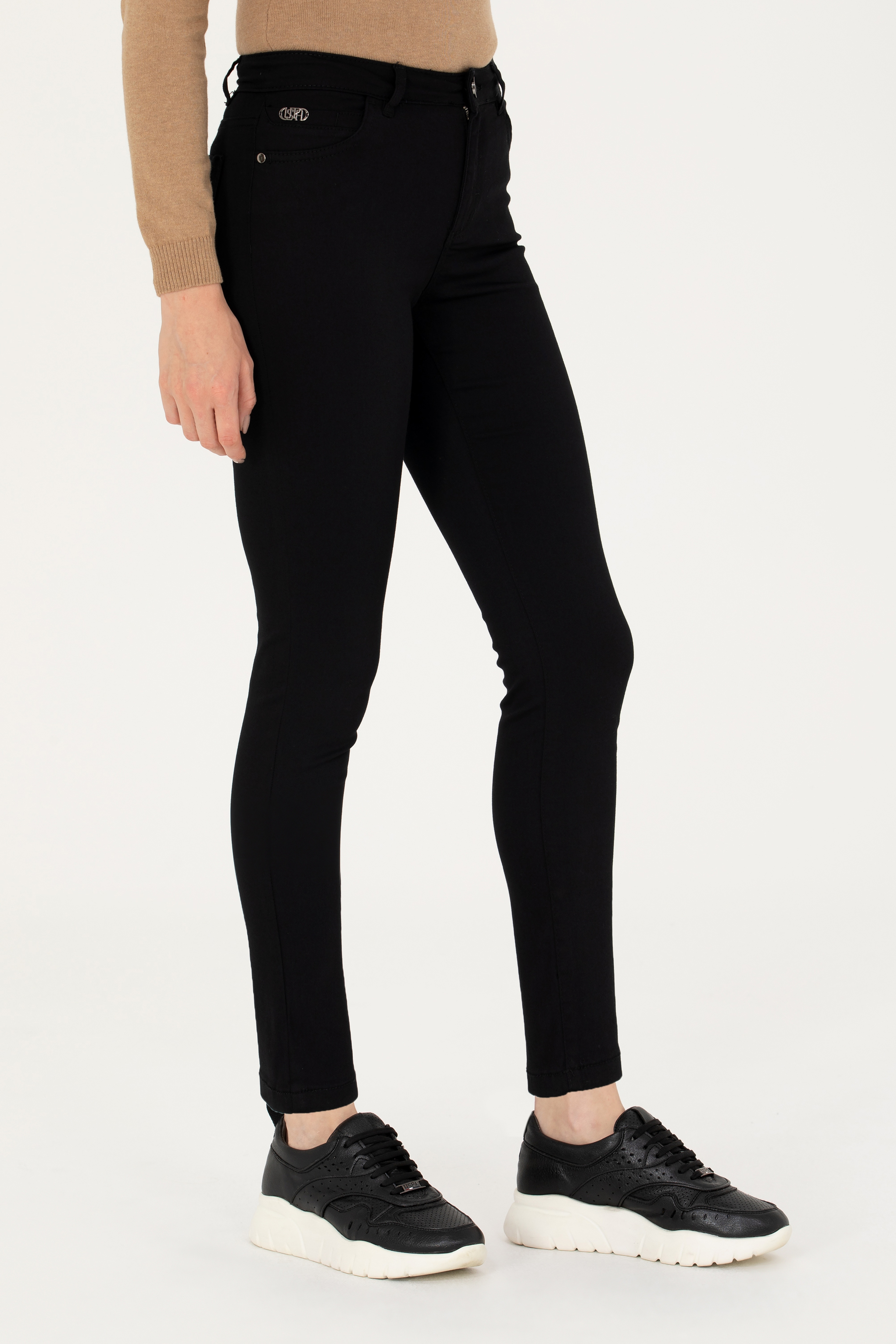 Kadın Siyah Toothpick Fit Pantolon - Image 2