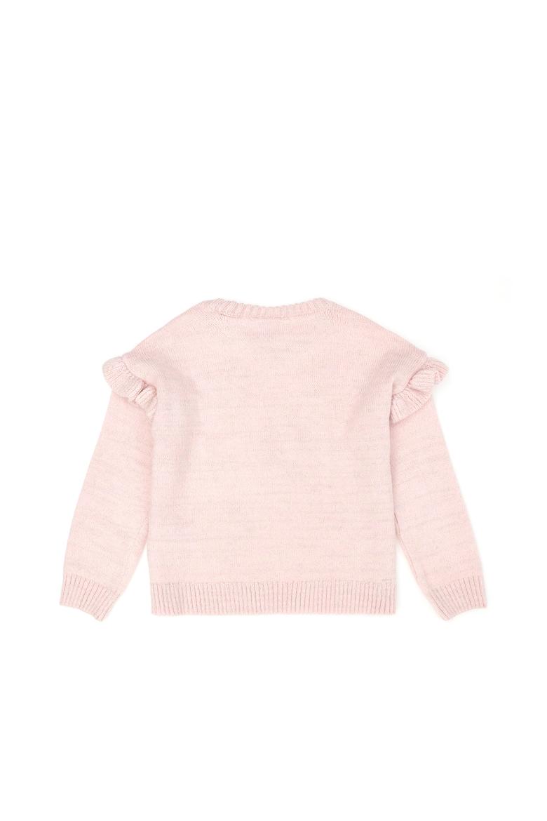 Kız Çocuk Toz Bisiklet Yaka Pembe Kazak - 50271871026