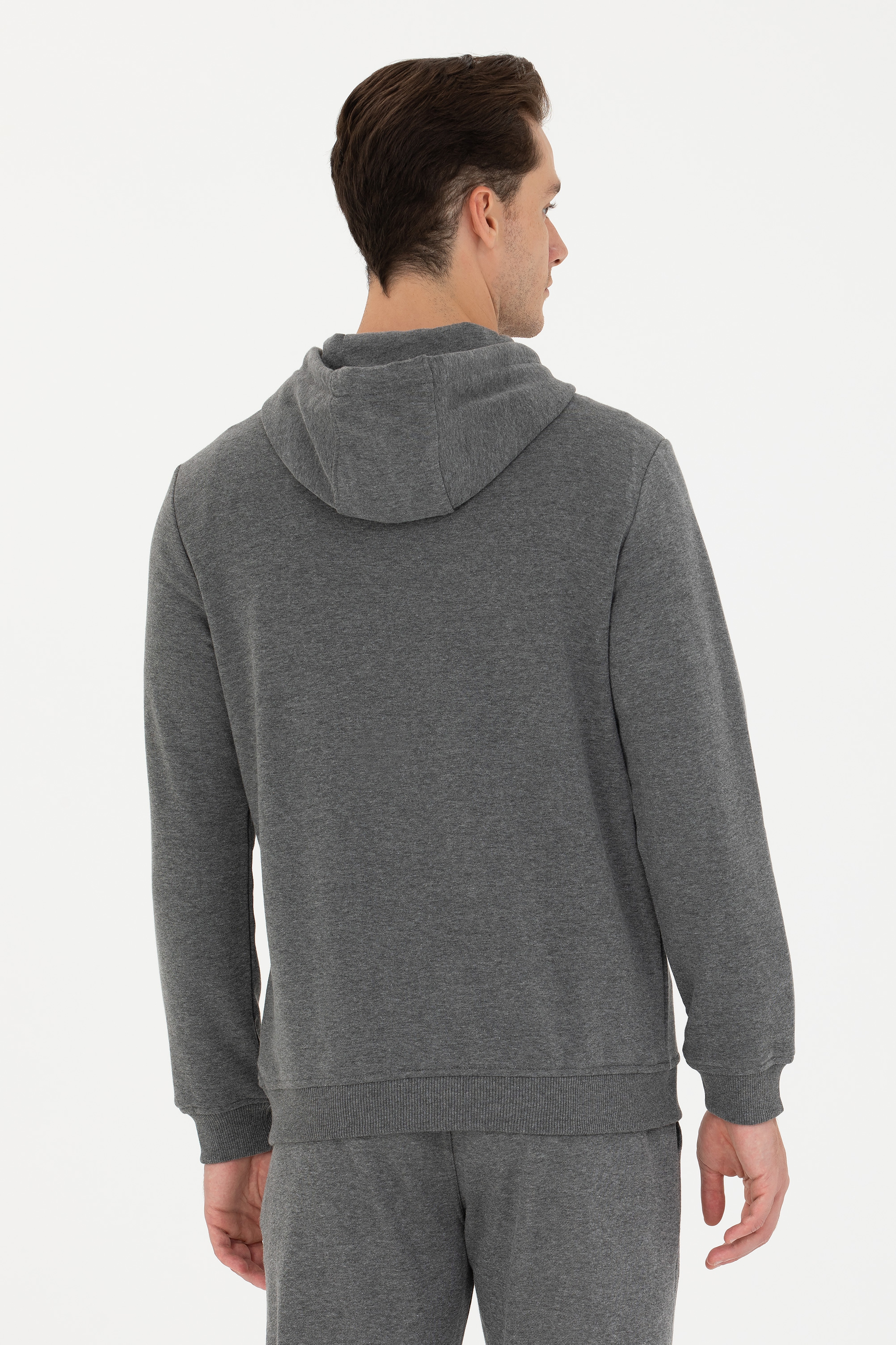 Erkek Antrasit Melanj Basic Sweatshirt