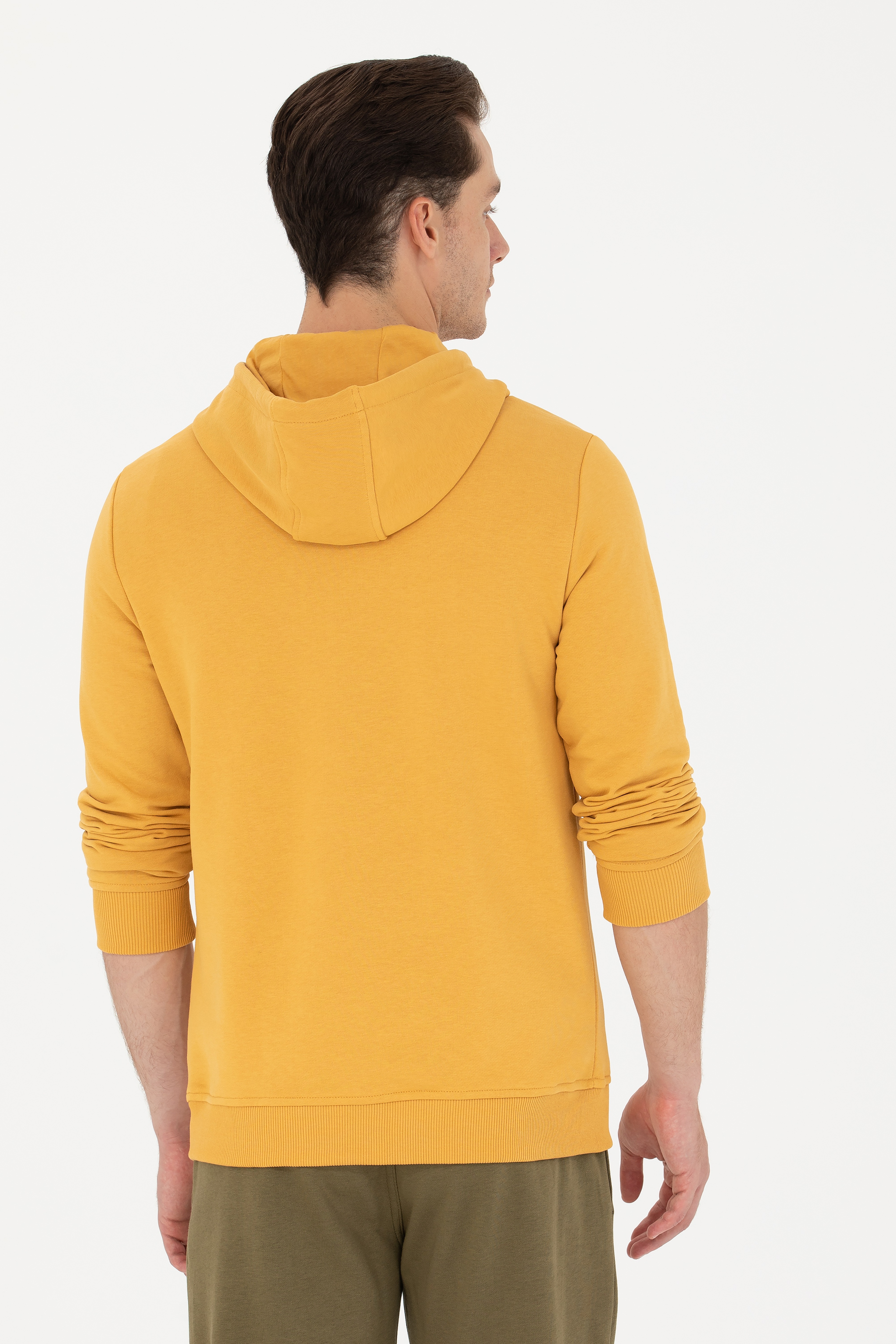 Erkek Hardal Basic Sweatshirt