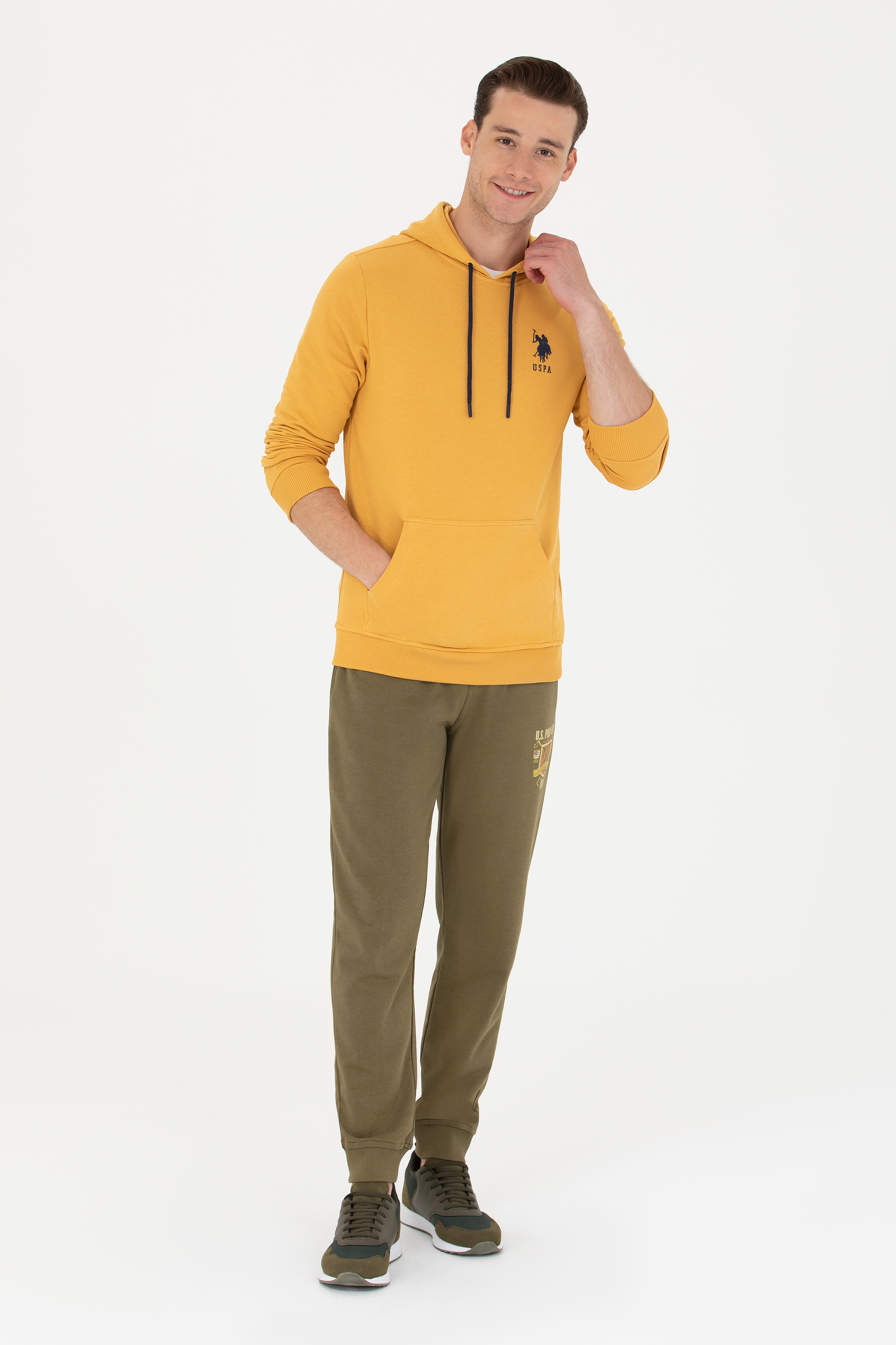 Erkek Hardal Basic Sweatshirt