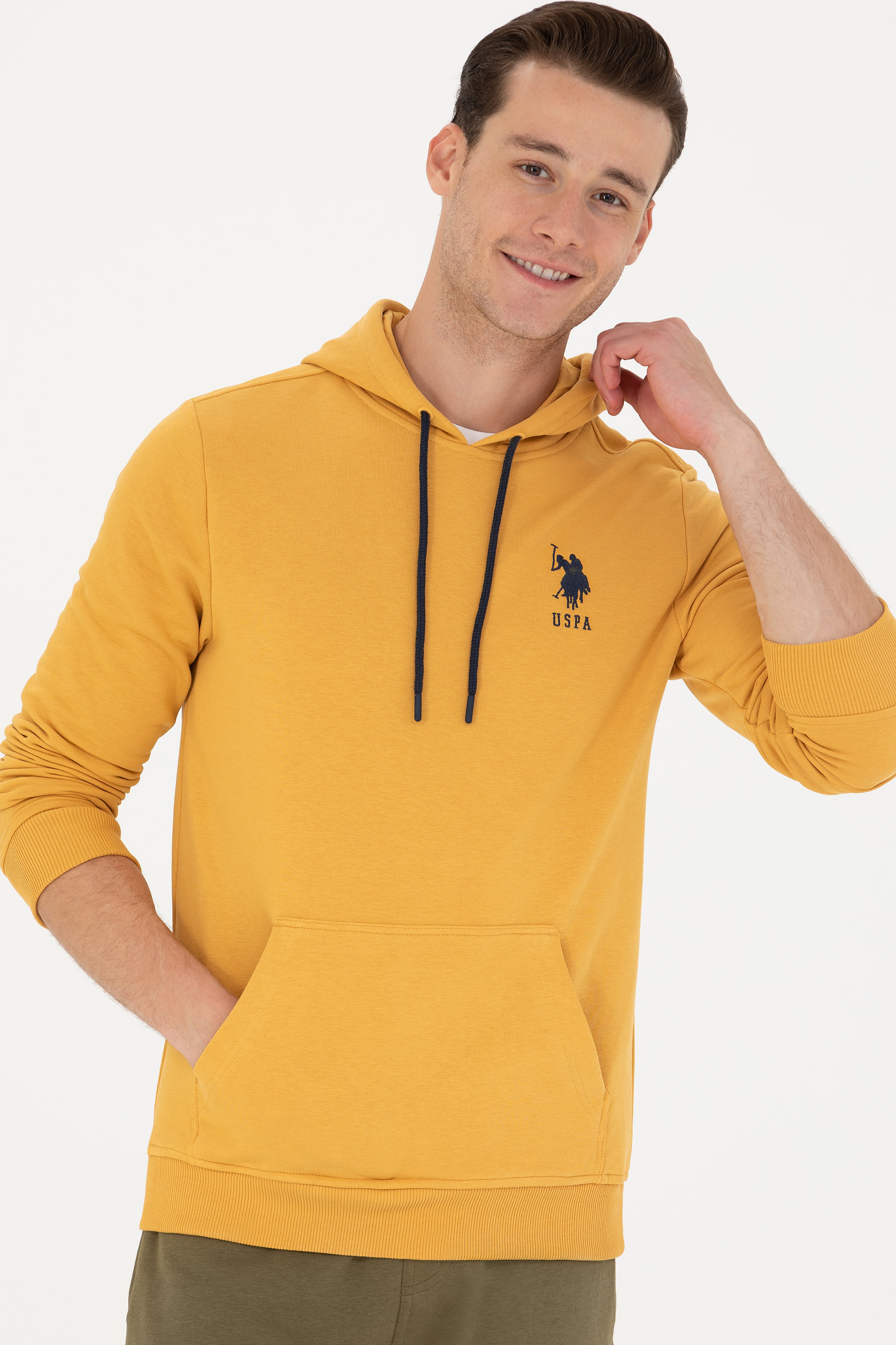 Erkek Hardal Basic Sweatshirt