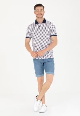 Erkek Beyaz Polo Yaka Tişört - 50276787036