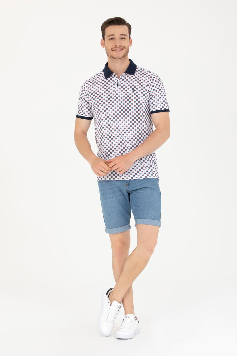 Erkek Beyaz Polo Yaka Tişört - 50276787036