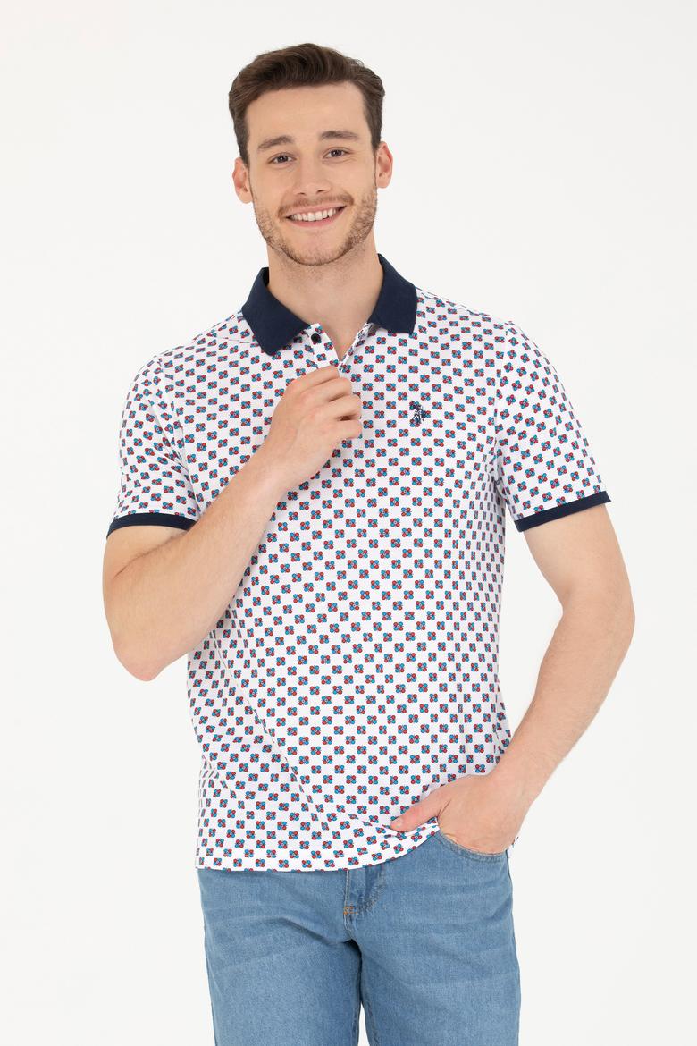 Erkek Beyaz Polo Yaka Tişört - 50276787036