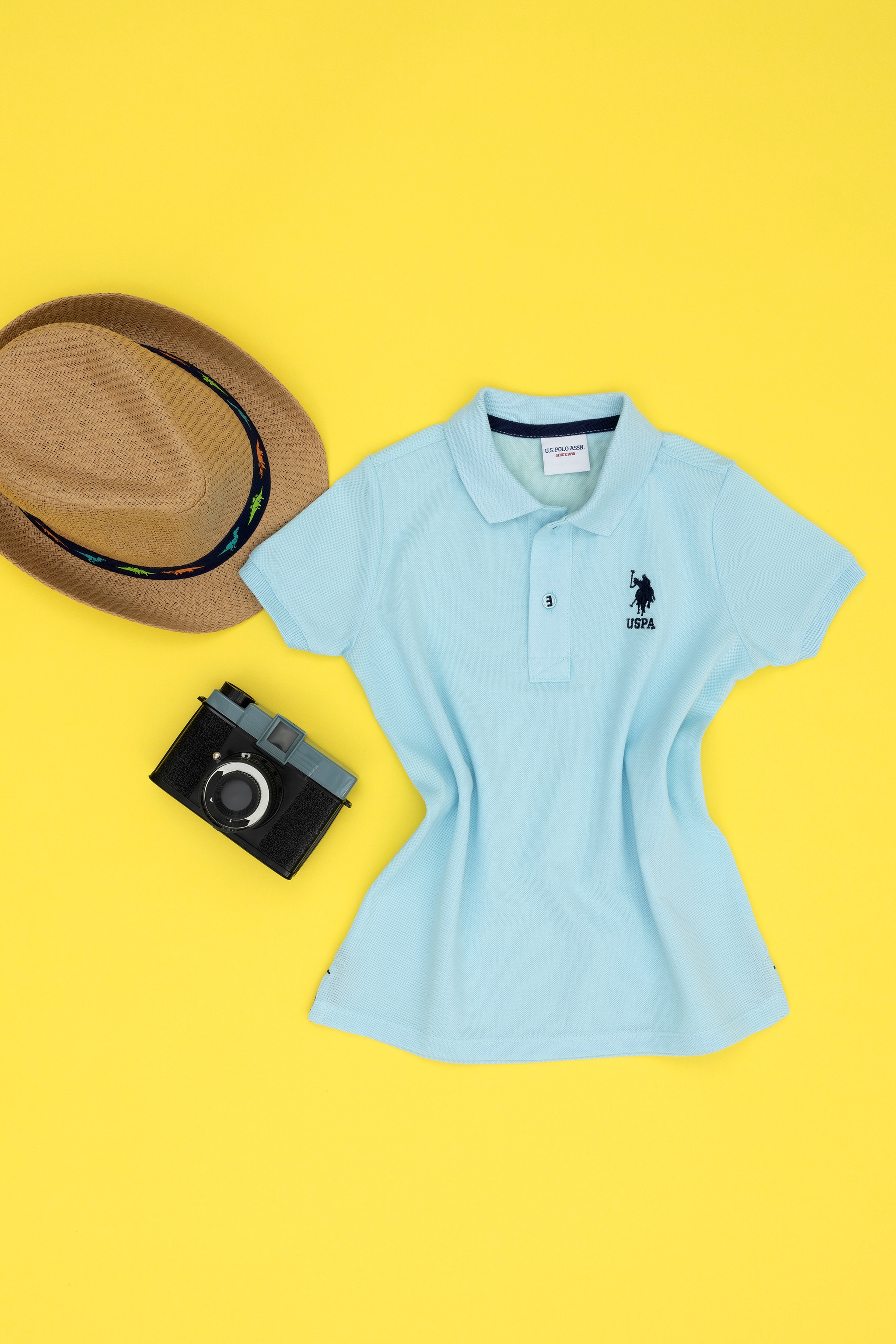 Erkek Çocuk Açık Mavi Basic Polo Yaka Tişört - Image 1