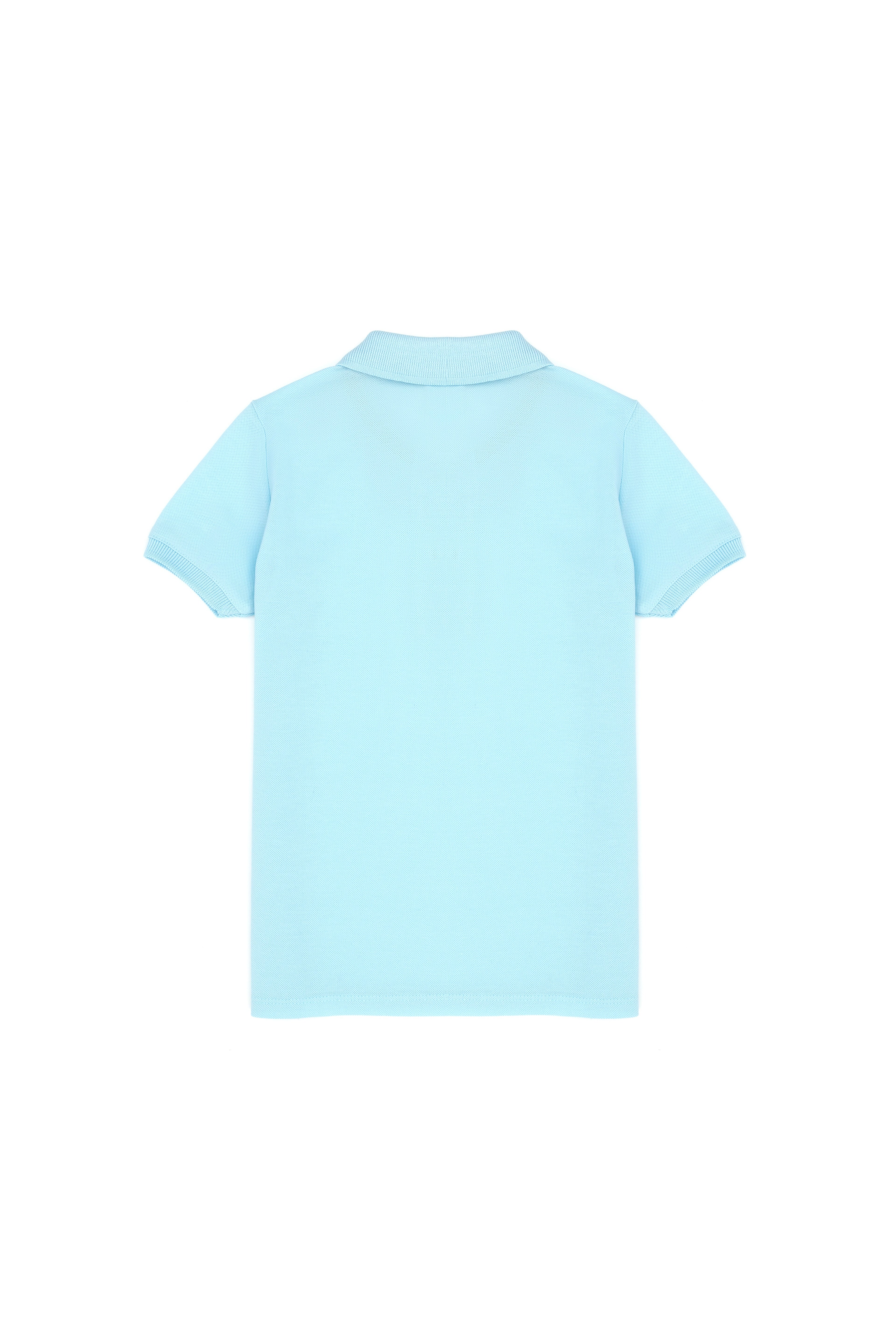 Erkek Çocuk Açık Mavi Basic Polo Yaka Tişört - Image 3