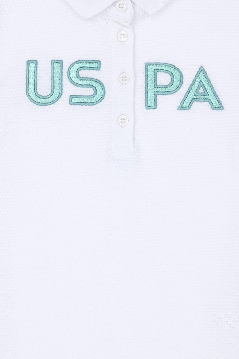 Kız Çocuk Beyaz Polo Yaka Tişört - 50263649035