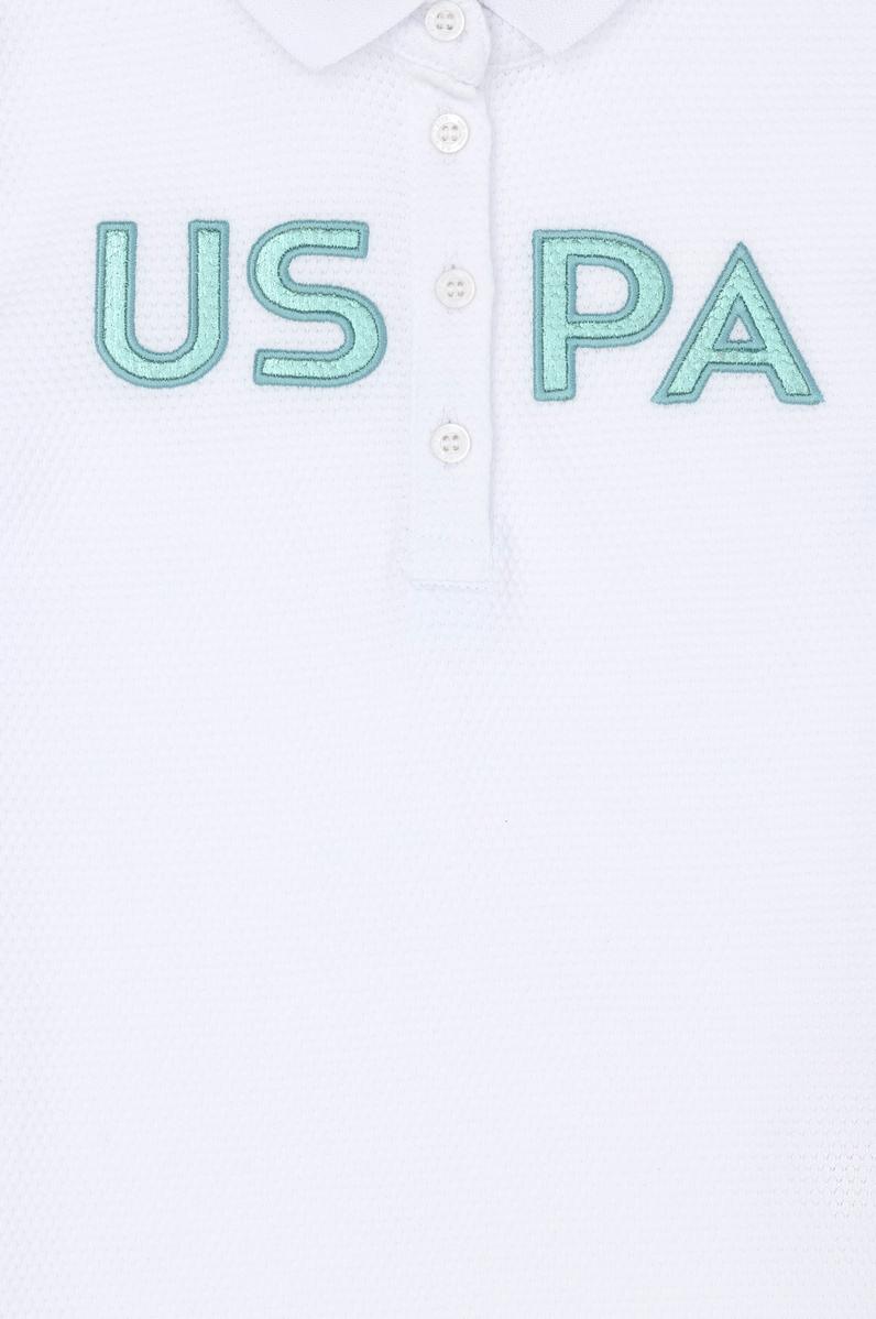 Kız Çocuk Beyaz Polo Yaka Tişört