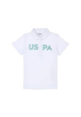 Kız Çocuk Beyaz Polo Yaka Tişört - 50263649035