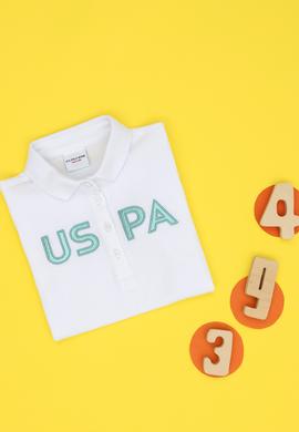 Kız Çocuk Beyaz Polo Yaka Tişört - 50263649035