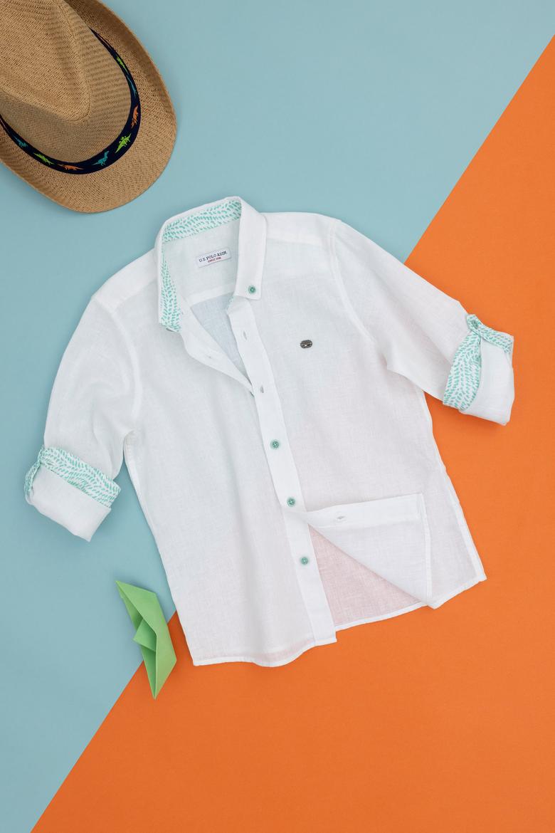 Erkek Çocuk Mint Uzun Kollu Gömlek