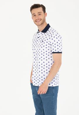 Erkek Beyaz Polo Yaka Tişört - 50276745036