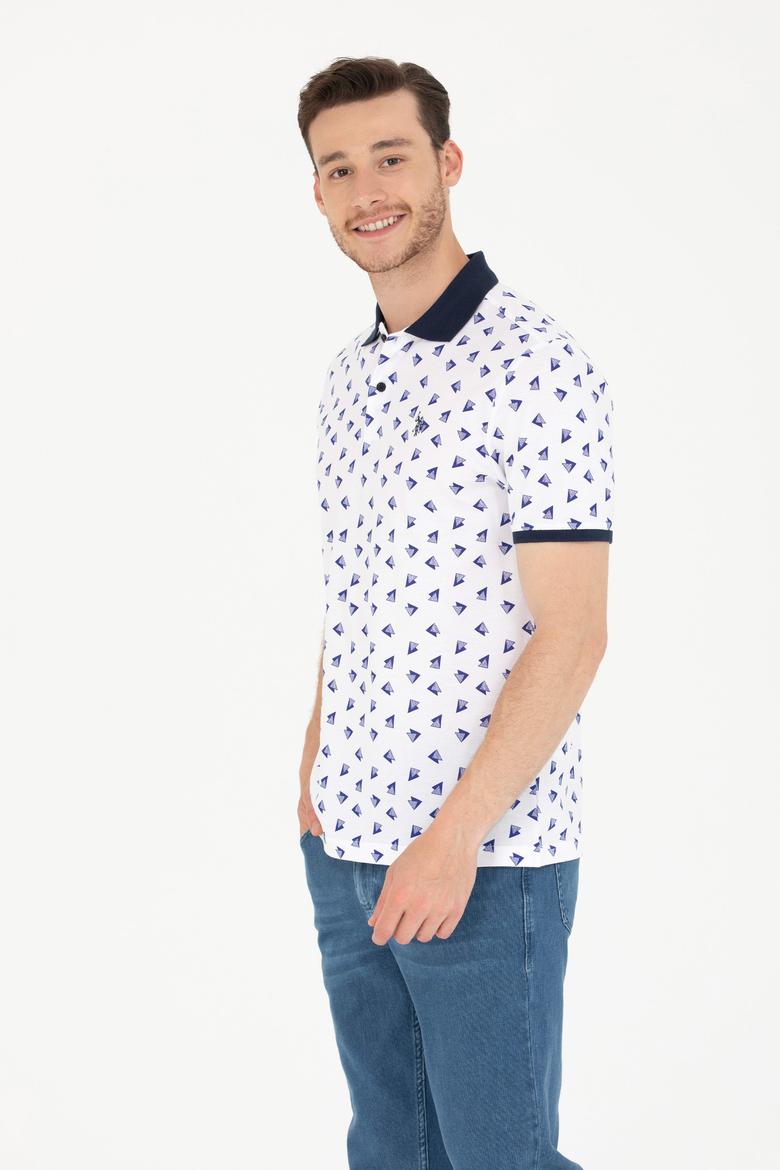 Erkek Beyaz Polo Yaka Tişört - 50276745036