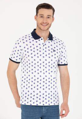 Erkek Beyaz Polo Yaka Tişört - 50276745036