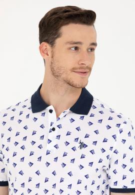 Erkek Beyaz Polo Yaka Tişört - 50276745036