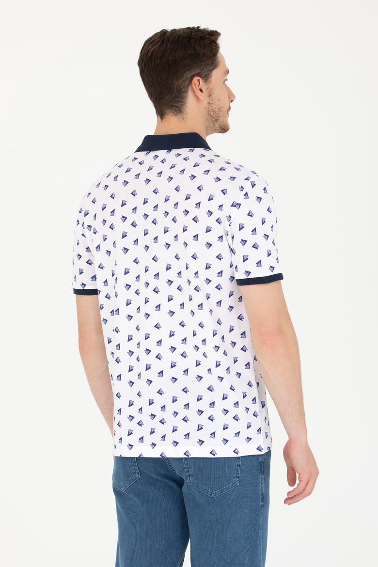 Erkek Beyaz Polo Yaka Tişört - 50276745036