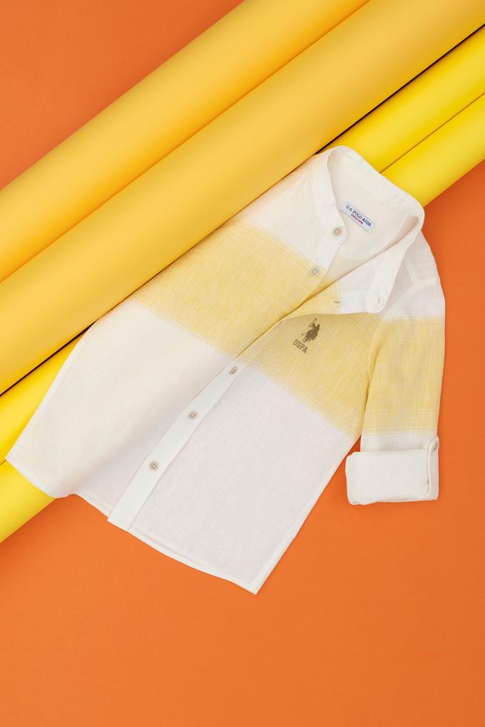 Erkek Çocuk Safran Uzun Kollu Gömlek