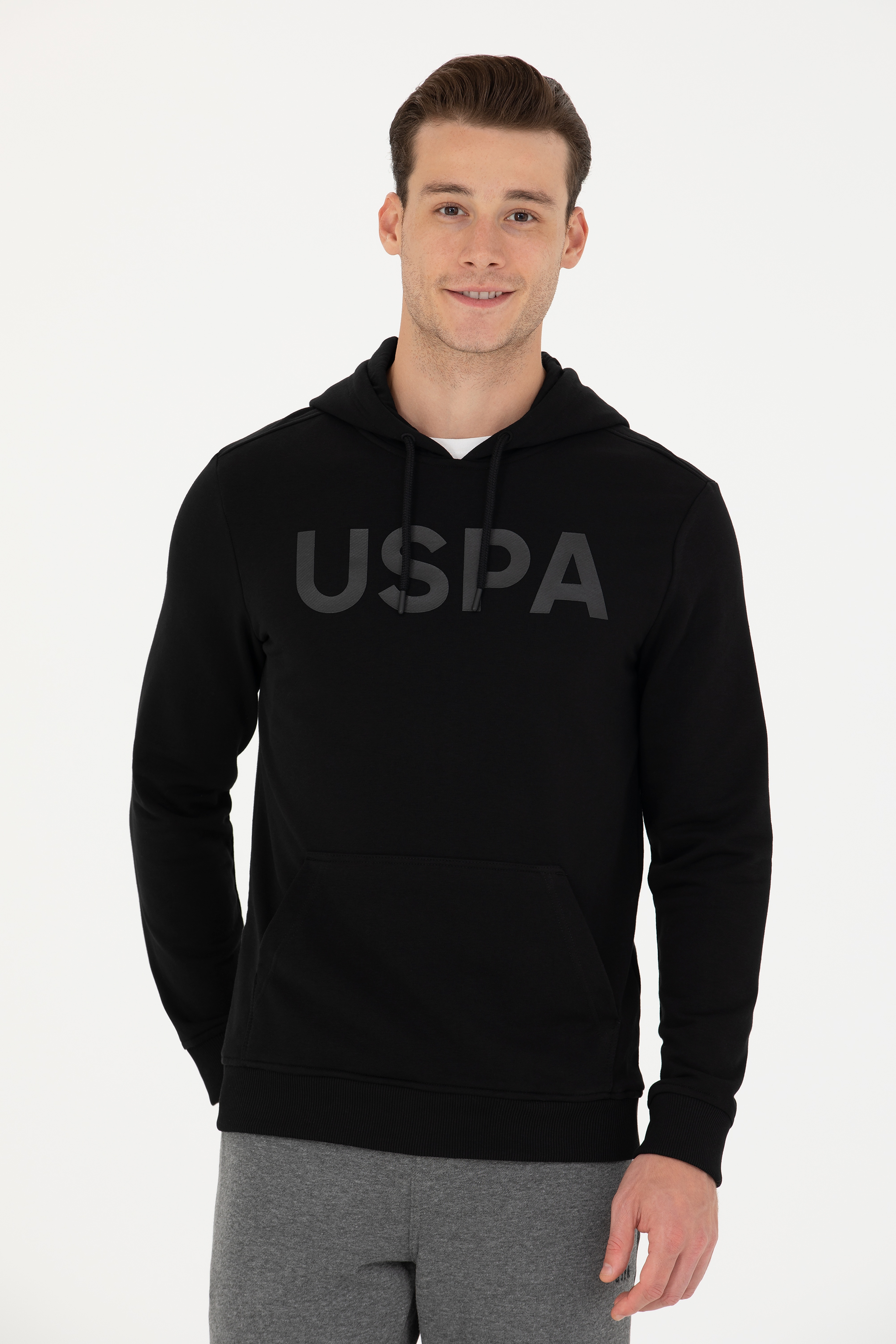 Erkek Siyah Basic Sweatshirt - Image 1