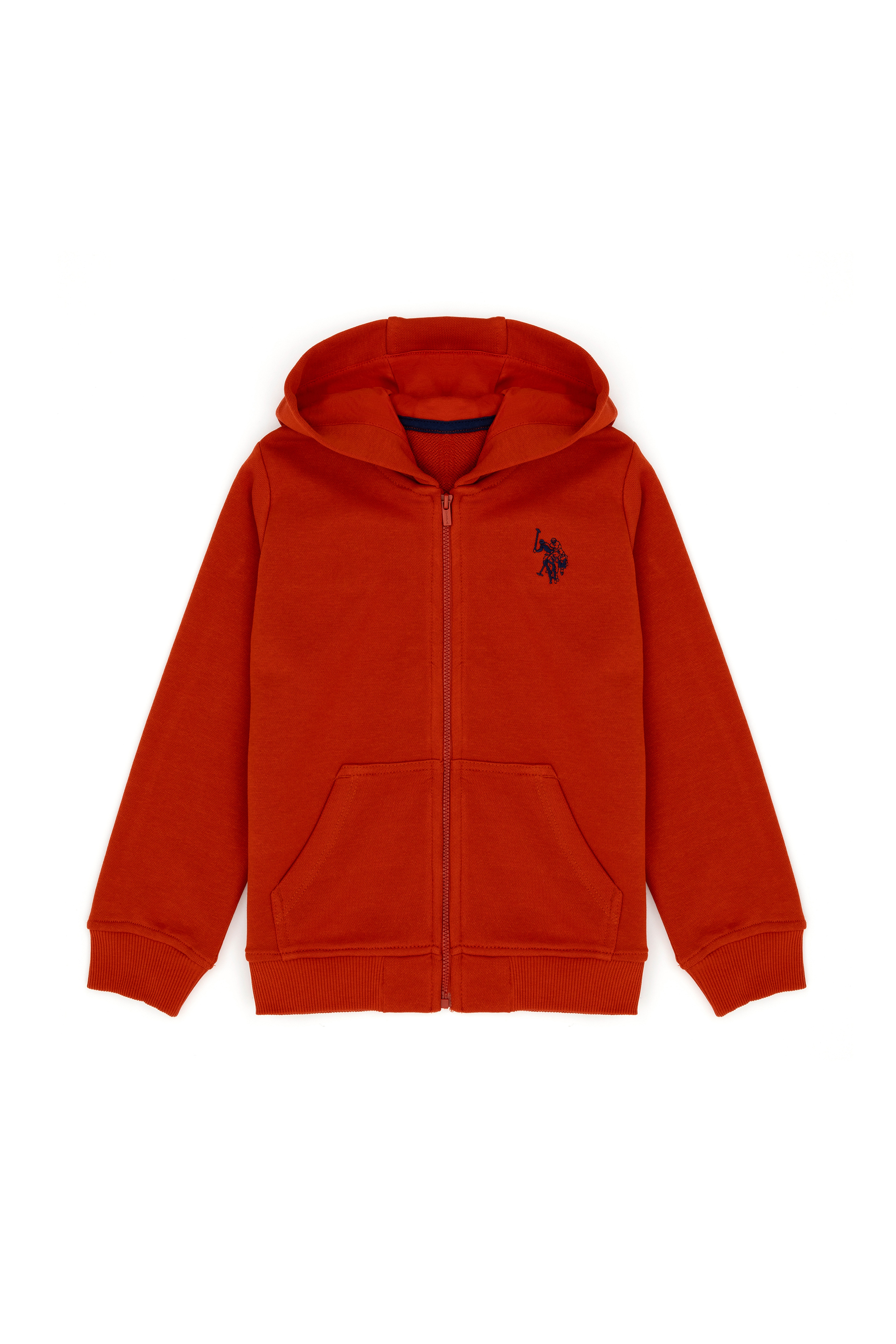 Erkek Çocuk Kiremit Basic Kapüşonlu Sweatshirt - Image 1