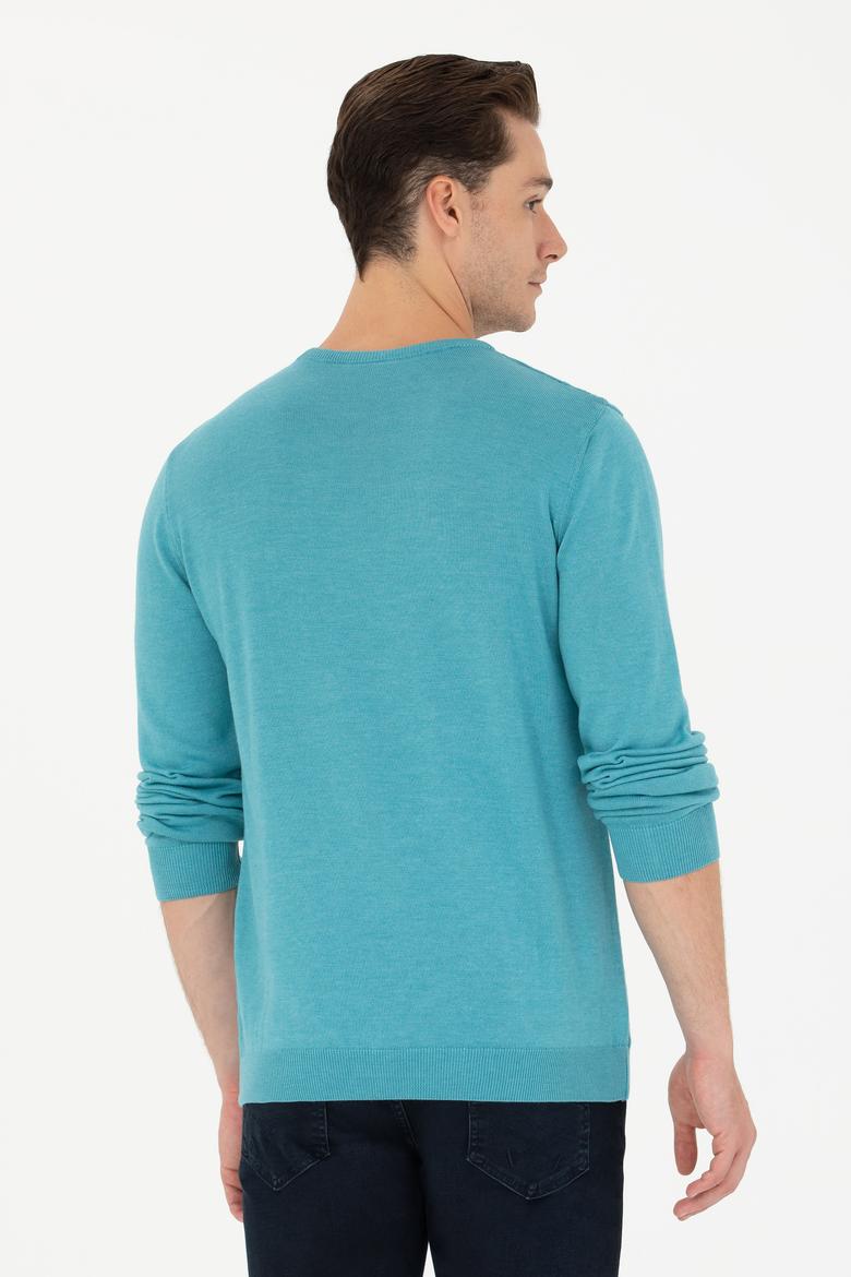 Erkek Petrol Bisiklet Yaka Kazak - 50269001093