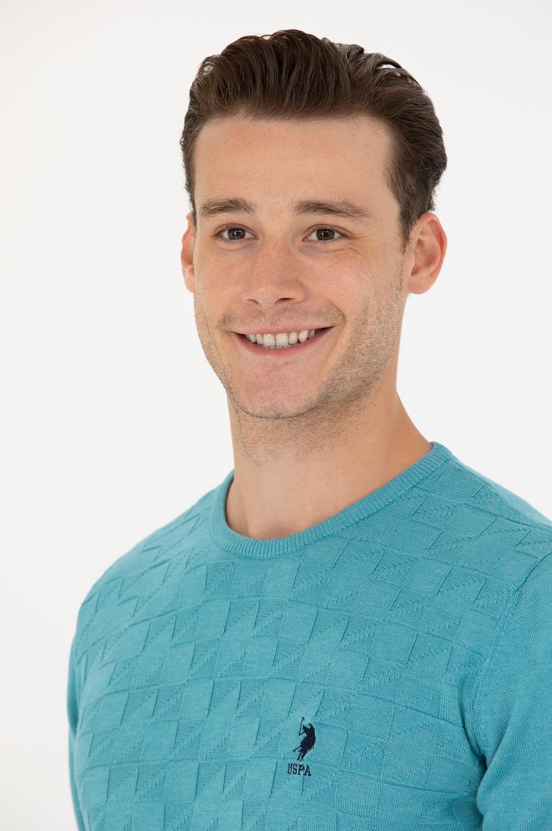 Erkek Petrol Bisiklet Yaka Kazak