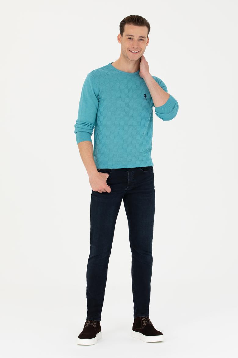 Erkek Petrol Bisiklet Yaka Kazak - 50269001093