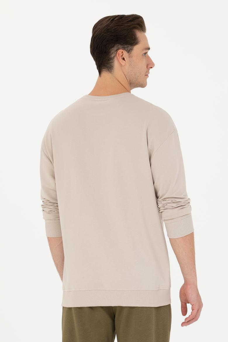 Erkek Bej Sweatshirt - 50270739041