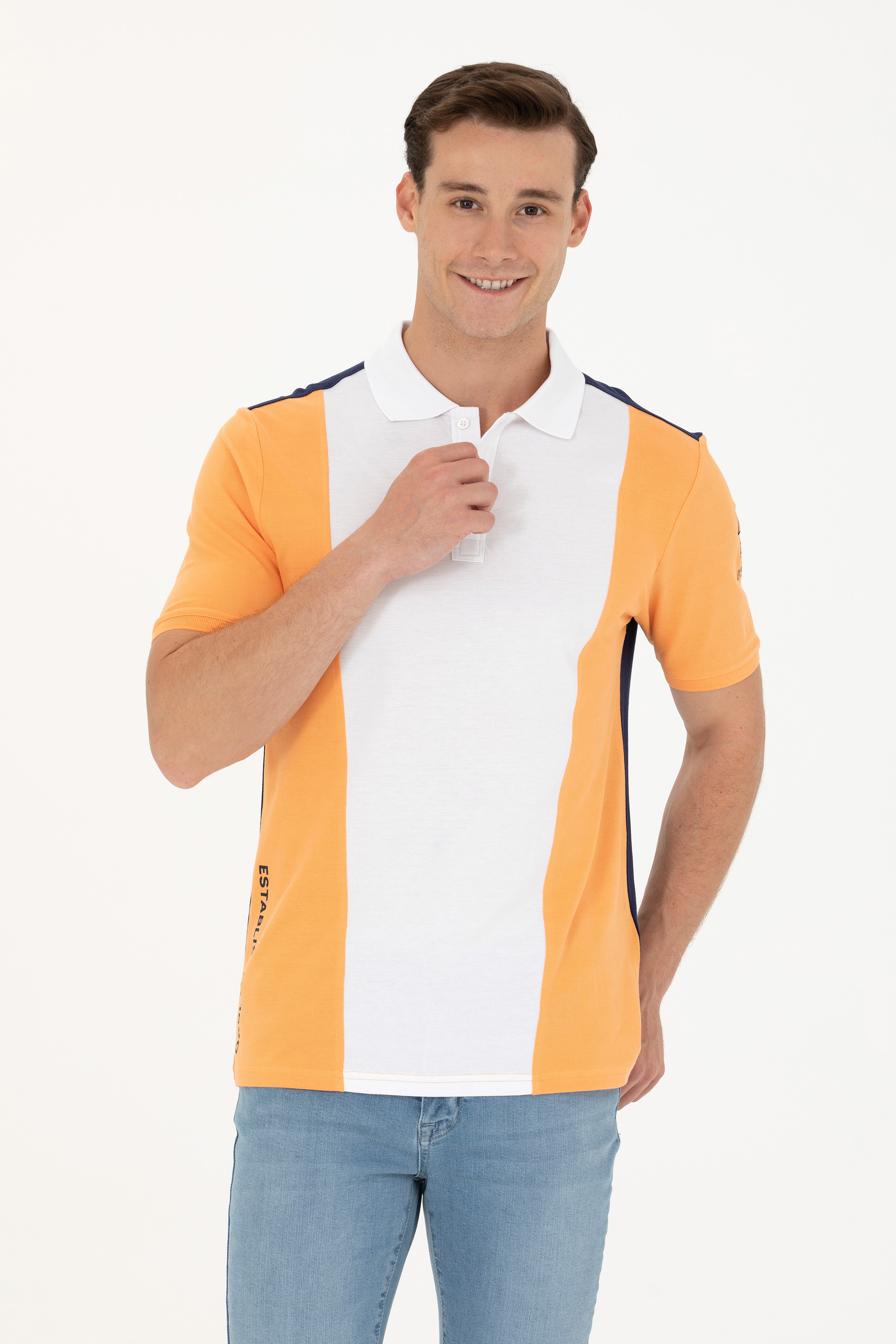 Erkek Turuncu Polo Yaka Tişört - Image 3