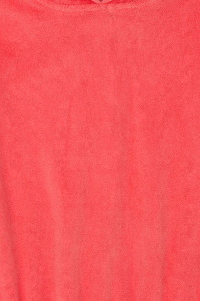 Kız Çocuk Pembe Kapüşonlu Kadife Sweatshirt