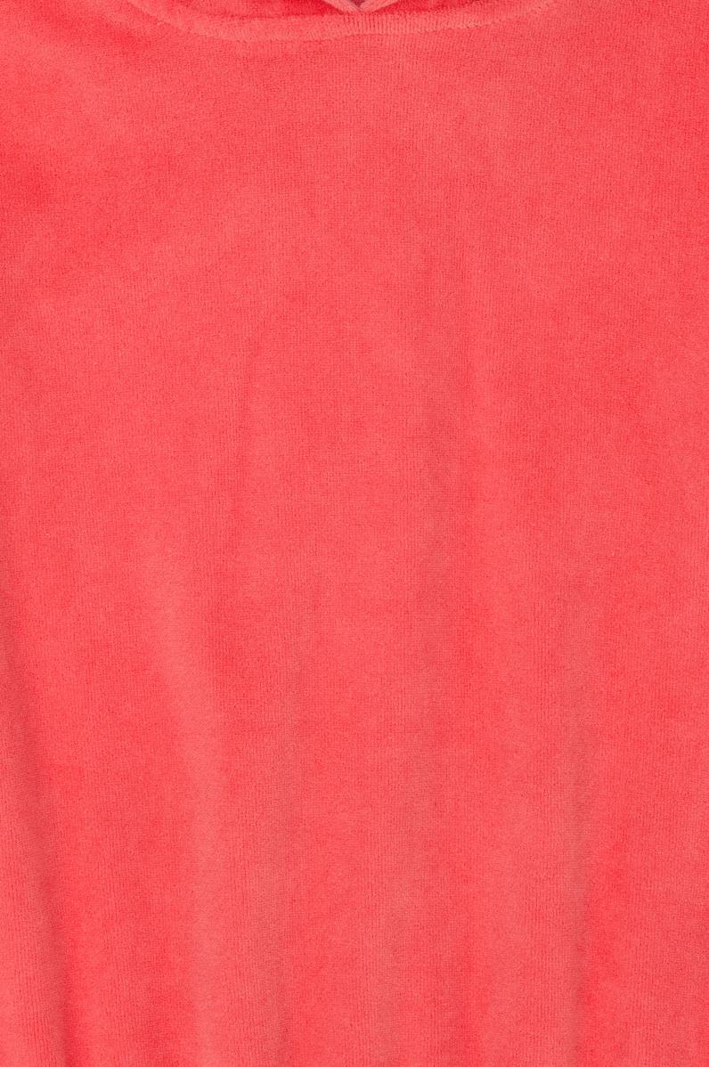 Kız Çocuk Pembe Kapüşonlu Kadife Sweatshirt