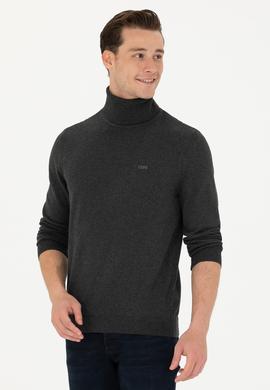 Erkek Antrasit Melanj Basic Kazak - 50275844028