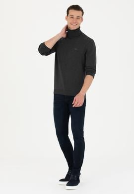 Erkek Antrasit Melanj Basic Kazak - 50275844028