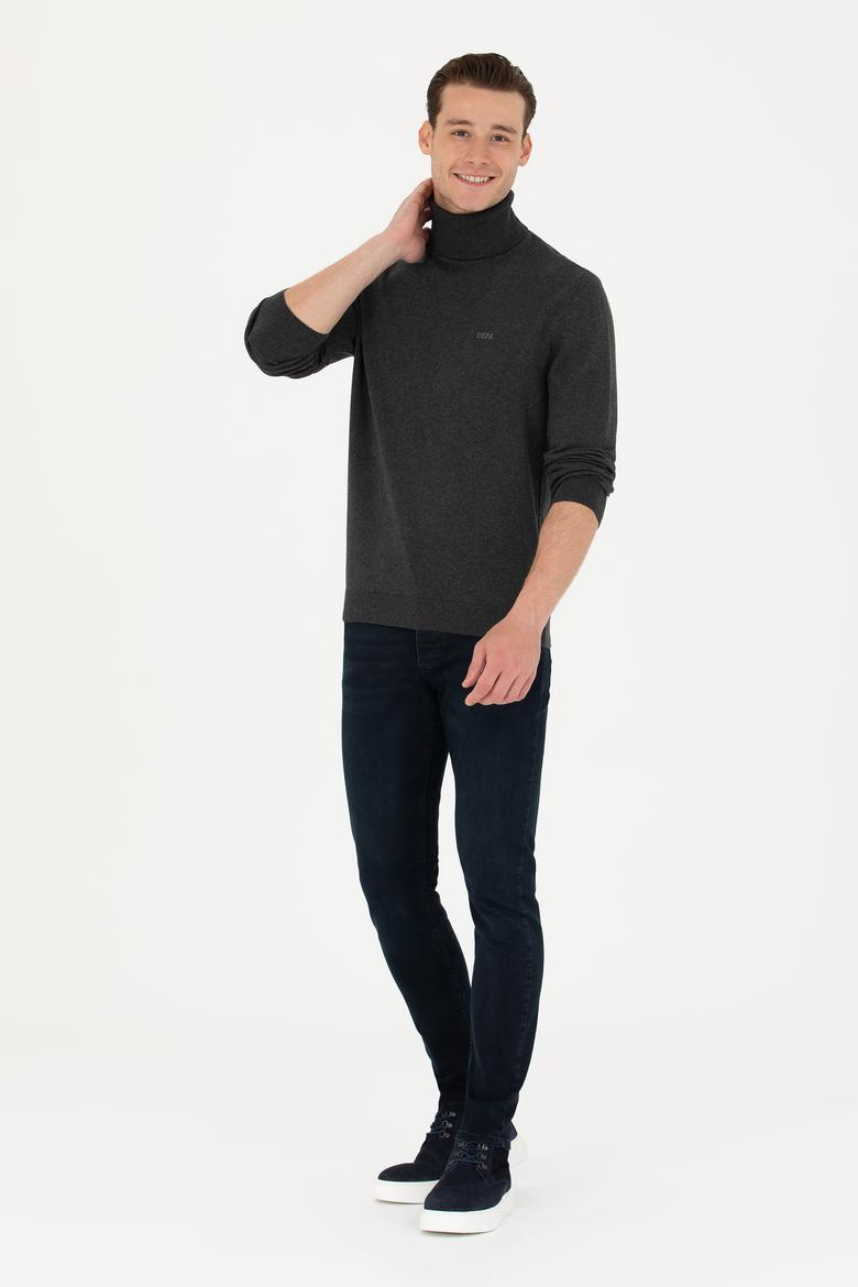 Erkek Antrasit Melanj Basic Kazak - 50275844028