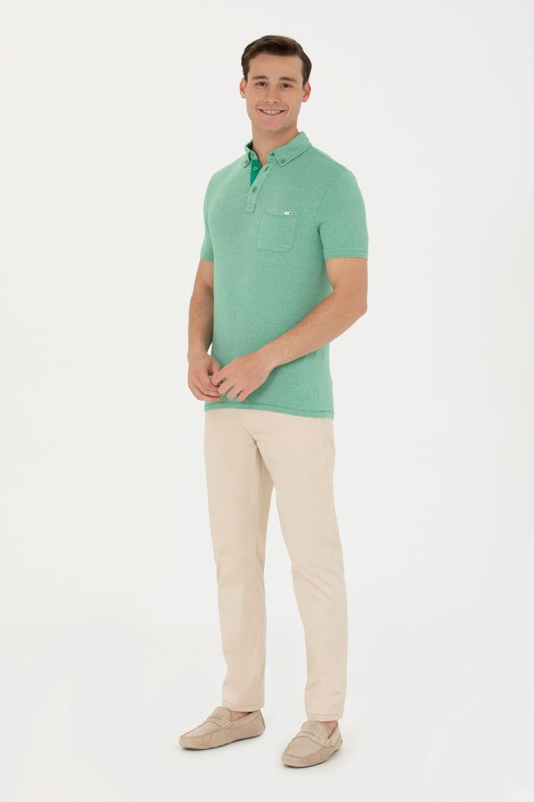 Erkek Yeşil Polo Yaka Tişört - 50263427043