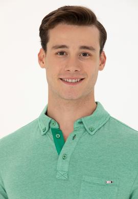 Erkek Yeşil Polo Yaka Tişört - 50263427043